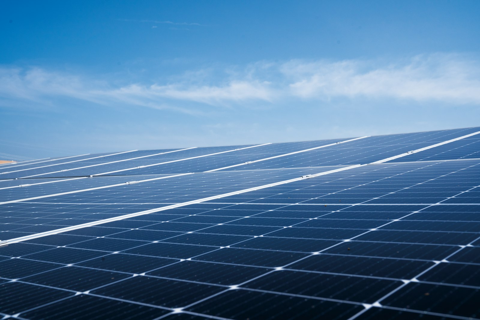 Pannelli fotovoltaici installati su una copertura sotto un cielo sereno